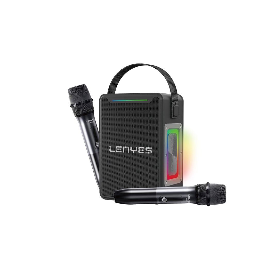 Lenyes S857 RGB Işıklı Çift Mikrofonlu Taşınabilir TWS Bluetooth Speaker Hoparlör v5.3