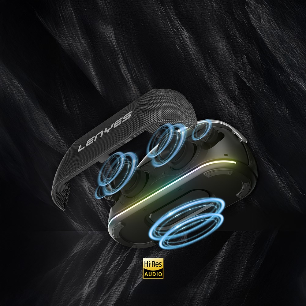 Lenyes S869 RGB Işıklı Çift Mikrofonlu Taşınabilir Bluetooth Hoparlör v5.3