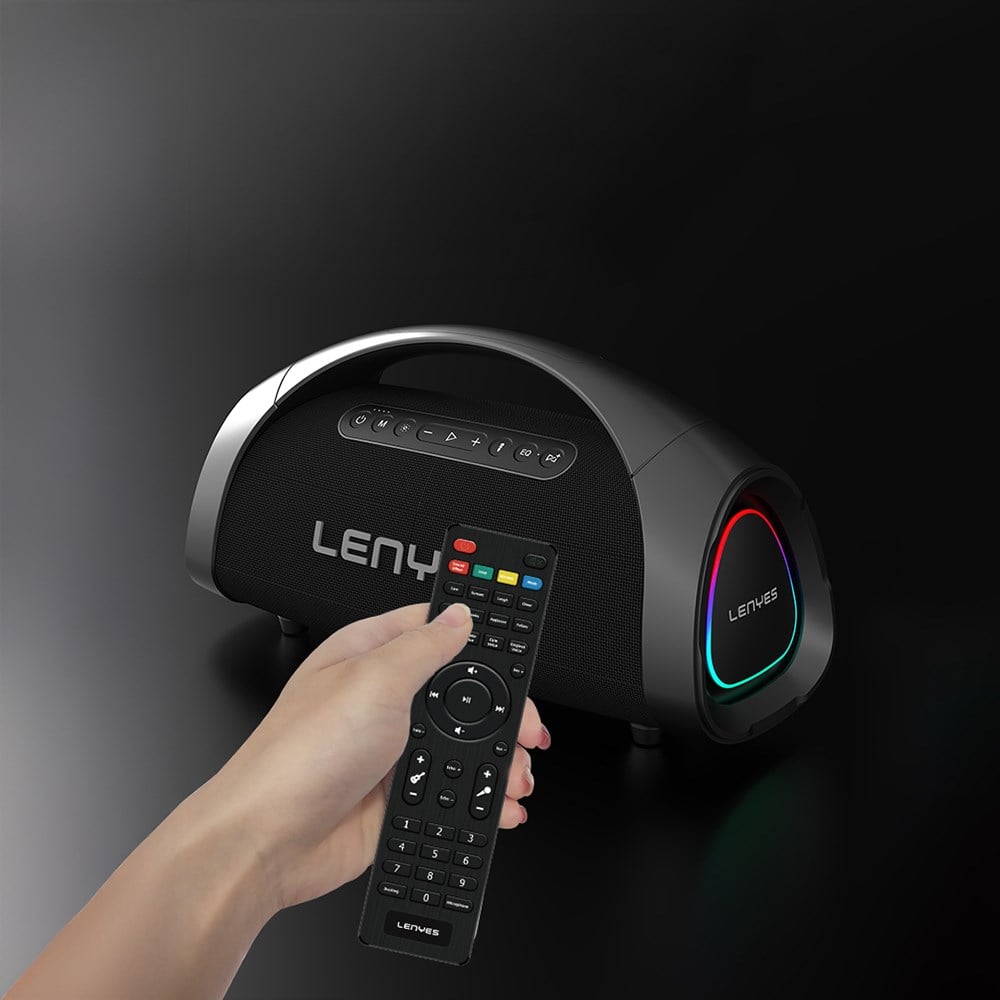 Lenyes S873 RGB Işıklı Taşınabilir Kumandalı&Mikrofonlu TWS Bluetooth Speaker Hoparlör v5.3
