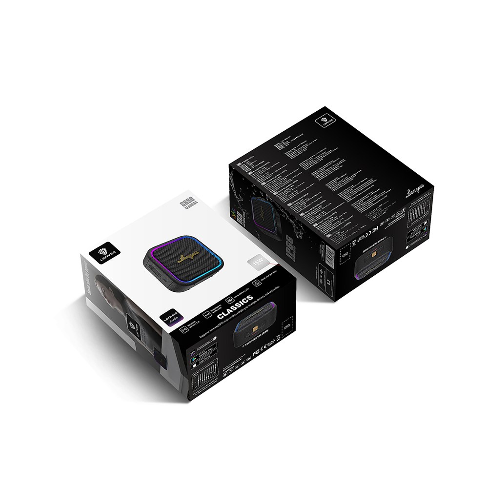 Lenyes S890 Su Geçirmez Özellikli RGB Işıklı Askılı Mini OTG-TWS Bluetooth Hoparlör v5.3