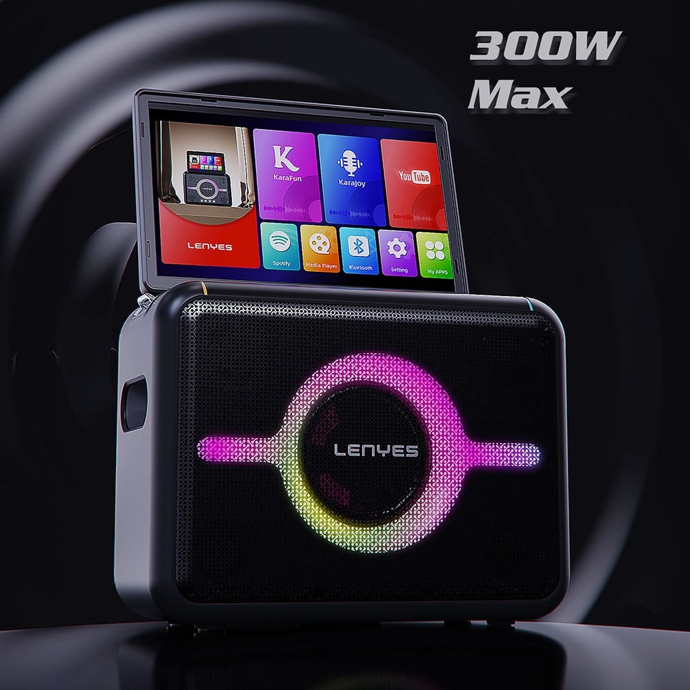 Lenyes S892 RGB Işıklı Mikrofonlu Dokunmatik Ekranlı Taşınabilir TWS Bluetooth Speaker Hoparlör v5.3 300W