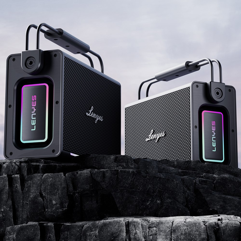 Lenyes Titan 2 Serisi RGB Işıklı Çİft Mikrofonlu Taşınabilir TWS Bluetooth Speaker Hoparlör v5.3 5000mAh