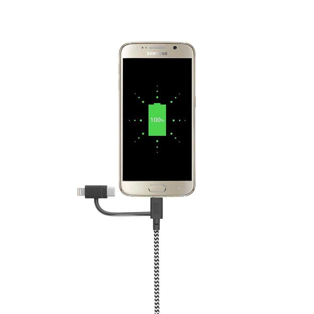 Native Union Belt Serisi 3in1 USB-A to Type-C - Lightning - Micro Şarj Kablosu 2M