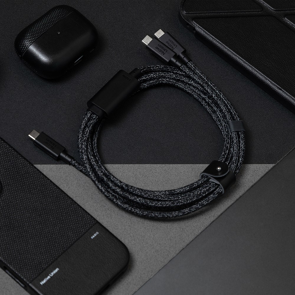 Native Union Belt Serisi PD 2in1 Type-C To Type-C Hızlı Şarj Özellikli Şarj ve Data Kablosu 140W 2M