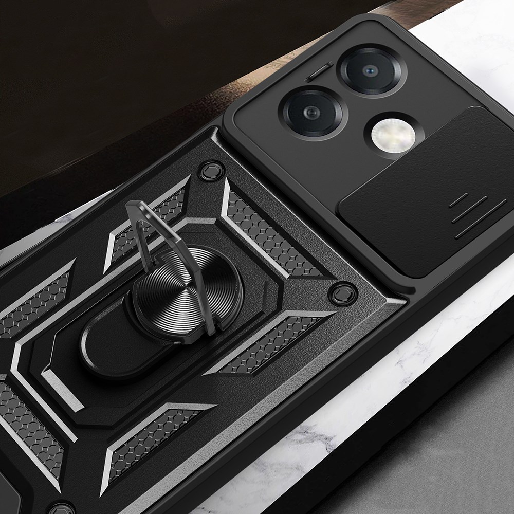 Oppo A3x Kılıf Magnetik Standlı Kamera Korumalı Zore Sürgülü Vega Kapak