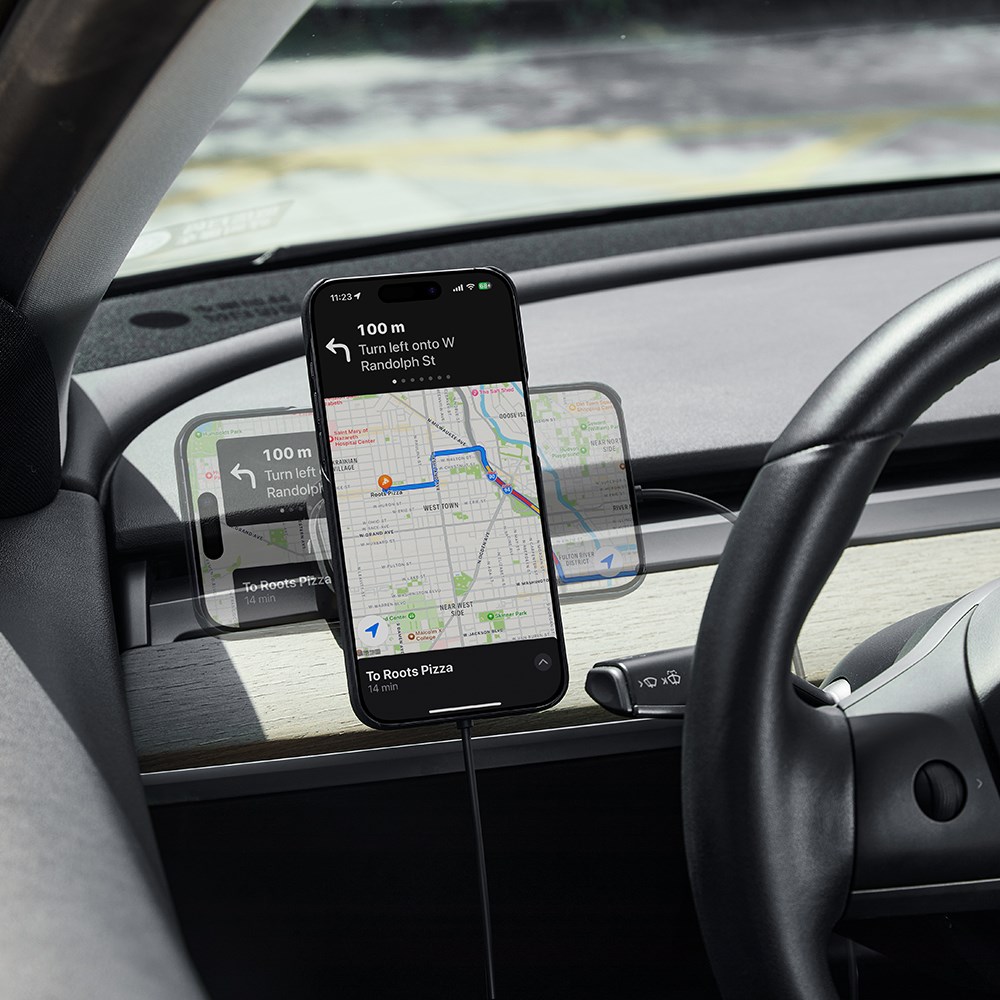 Pitaka MagEZ Pro 2 M-safe Şarj Özellikli Qi2 Tesla Model Y ve Model 3 Uyumlu Aramid Fiber Araç Telefon Tutucu