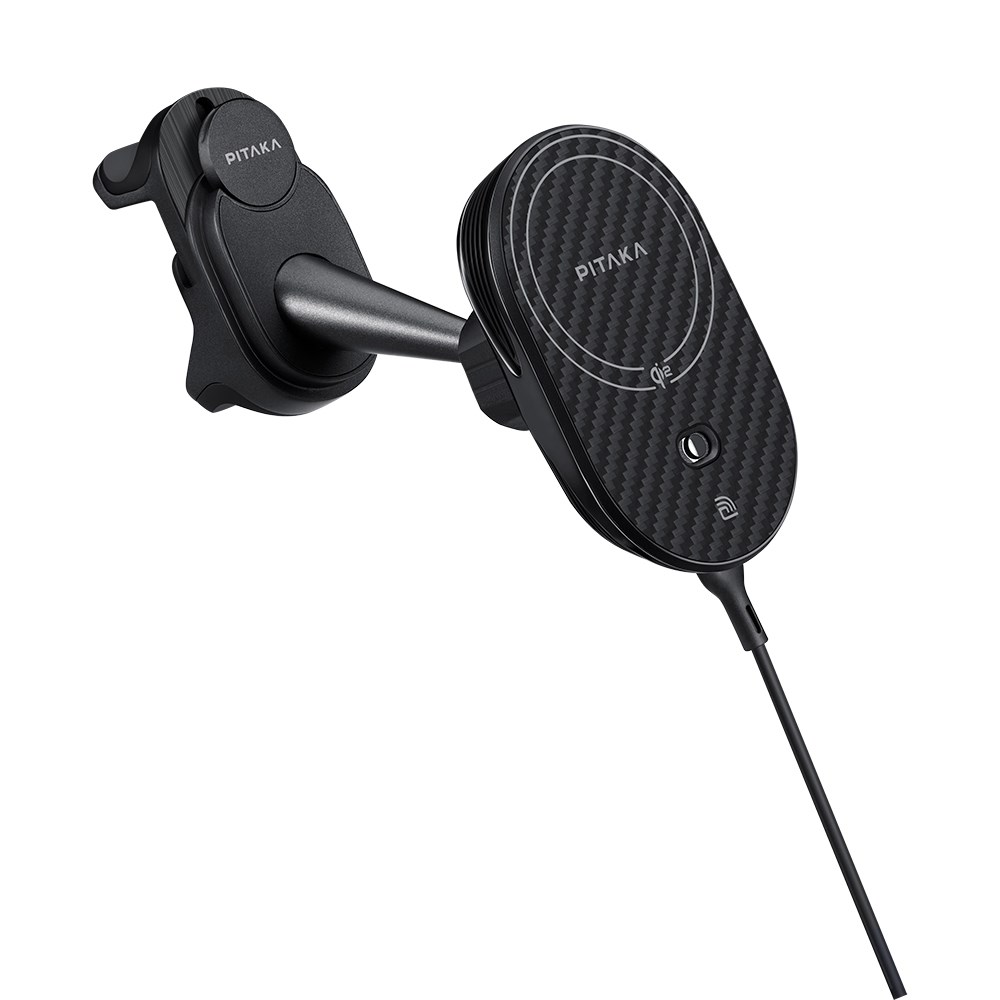 Pitaka MagEZ Pro 2 M-safe Şarj Özellikli Qi2 Aramid Fiber Araç Telefon Tutucu