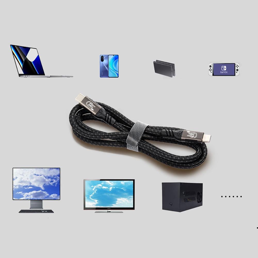 Qgeem QG01 Type-C to Type-C USB4 PD Data Kablosu 240W 40Gbps 8K@60Hz 1.2 Metre