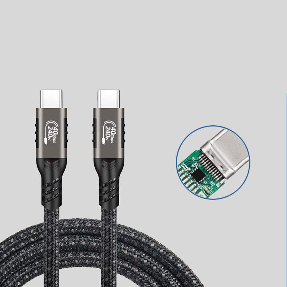 Qgeem QG01 Type-C to Type-C USB4 PD Data Kablosu 240W 40Gbps 8K@60Hz 0.5 Metre