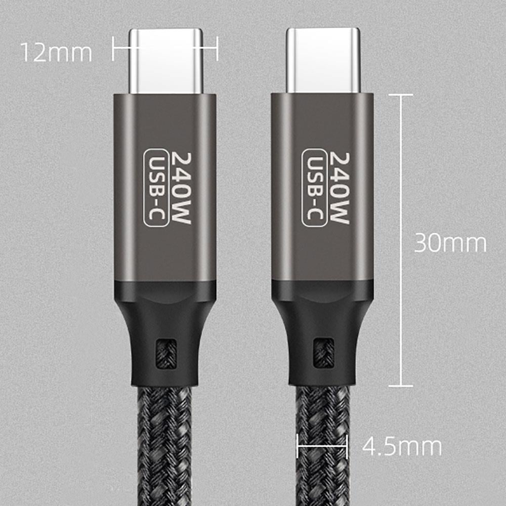 Qgeem QG02 Type-C to Type-C PD3.1 Data Kablosu 240W 480Mbps 1.5 Metre