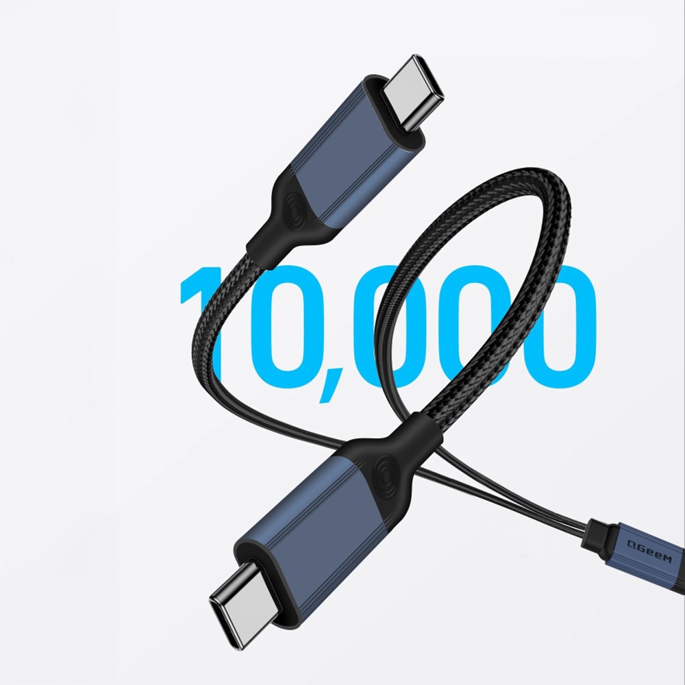 Qgeem Type-C to Type-C 2in1 Data Kablosu 140W 480Mbps 1.2M