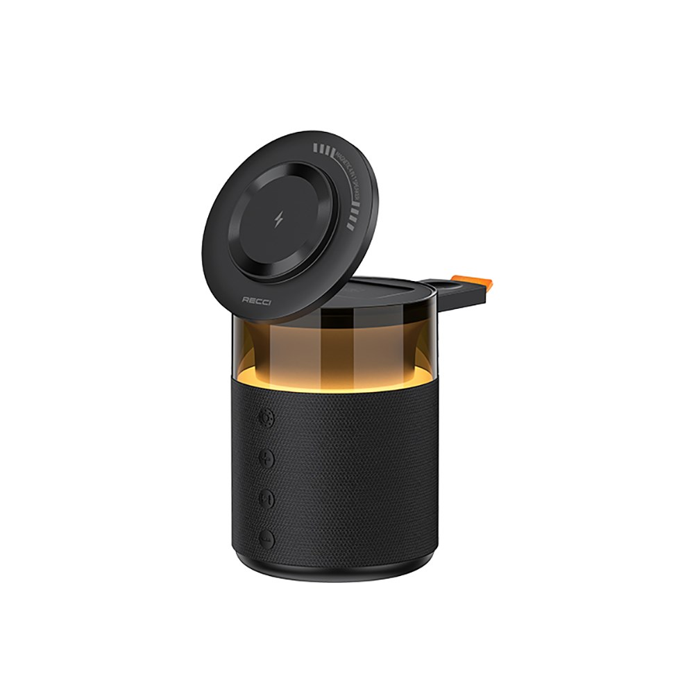 Recci RCW-51 Kablosuz Şarj Standı Ambiyans Işıklı Bluetooth Speaker Hoparlör Özellikli