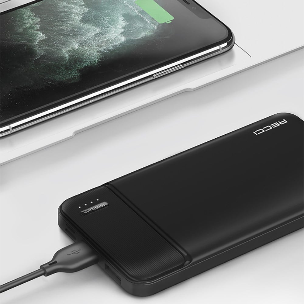 Recci RPB-N16C Ultra İnce Hızlı Şarj Özellikli Led Işık Göstergeli Powerbank 10000mAh
