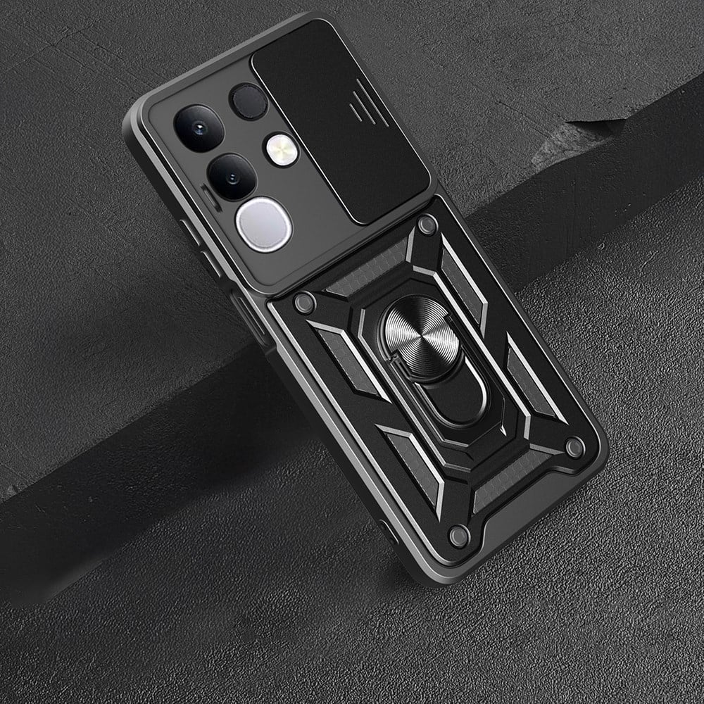 Vivo Y29 4G Kılıf Magnetik Standlı Kamera Korumalı Zore Sürgülü Vega Kapak