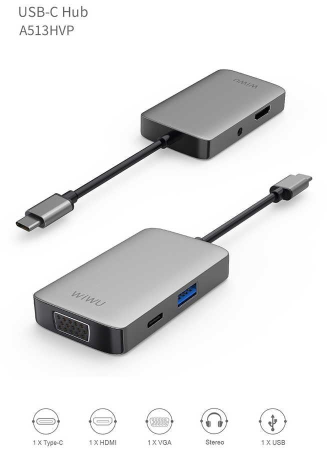Wiwu Alpha 513HVP Type-C VGA Adaptörü