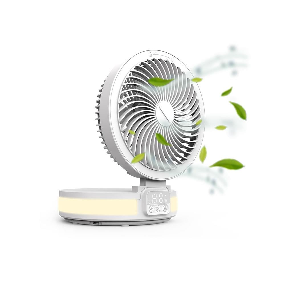 ​Wiwu FS05 Katlanabilir Şarjlı Dijital LED Ekranlı Gece Lambalı Masaüstü Fan