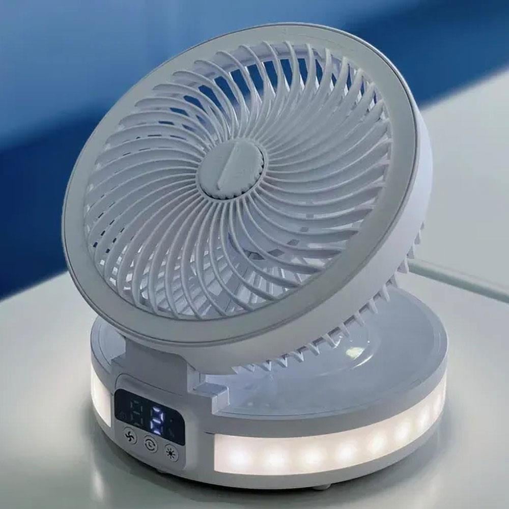 ​Wiwu FS05 Katlanabilir Şarjlı Dijital LED Ekranlı Gece Lambalı Masaüstü Fan