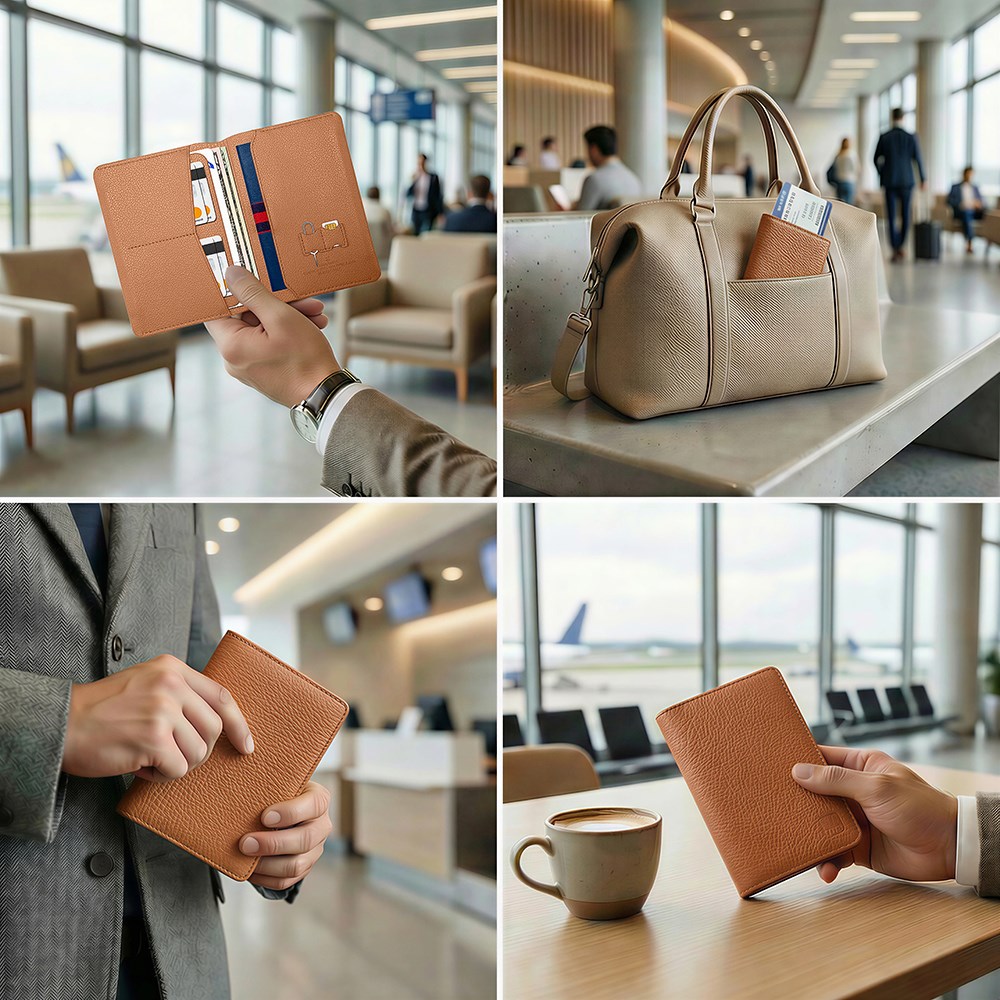 Wiwu Master Passport Wallet Pasaport RFID Özellikli Kart ve Sim Bölmeli PU Deri Cüzdan