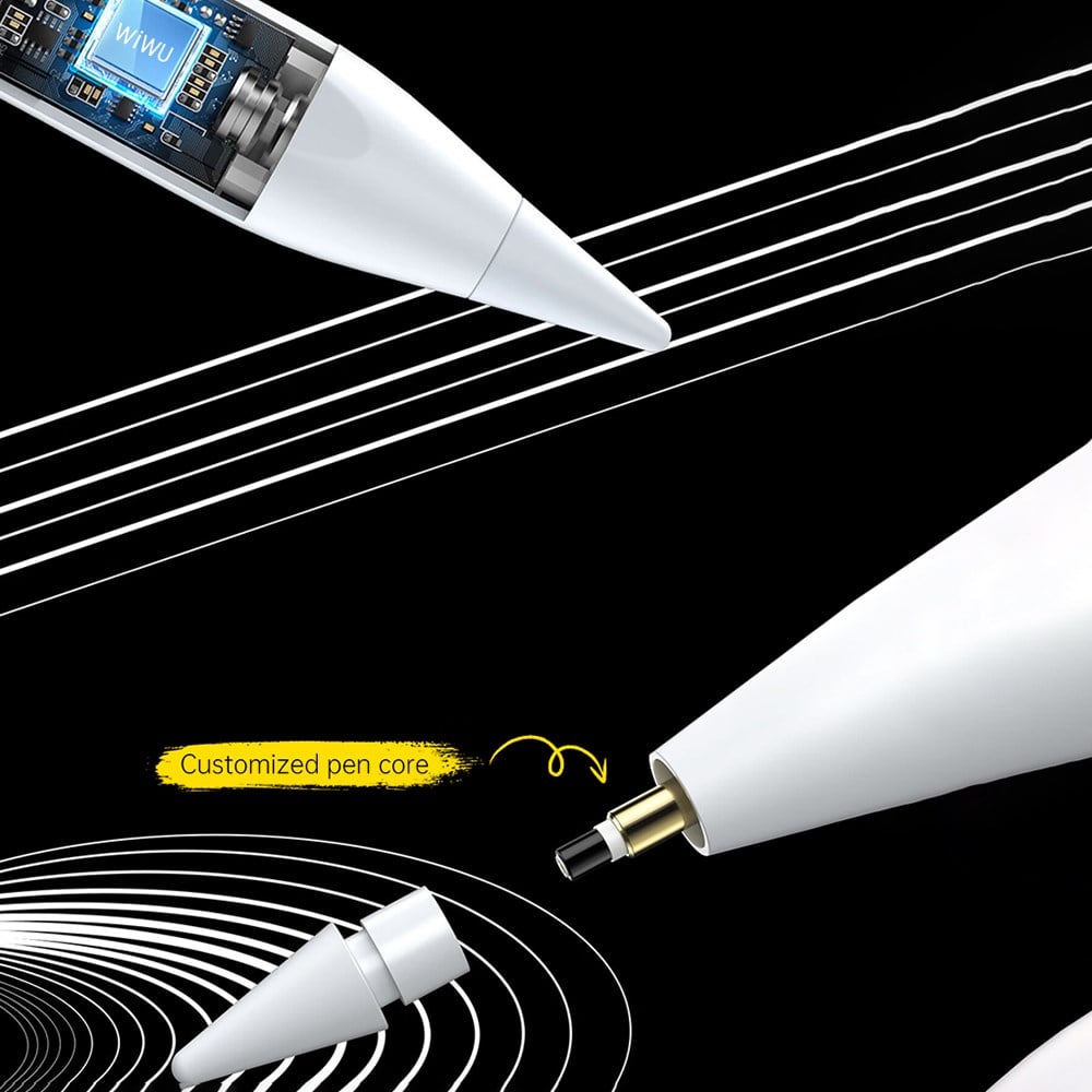 Wiwu Pencil A03 Kablosuz Şarj Özellikli Avuç İçi Reddi (Palm Rejection) ve Eğim Hassasiyeti Özellikli Dokunmatik Kalem