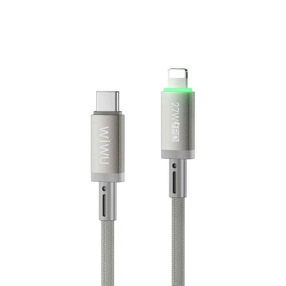 Wiwu Wi-C083 Maglink Serisi Işıklı Magnetik Type-C to Lightning PD Hızlı Şarj Özellikli Data ve Şarj Kablosu 27W 1M