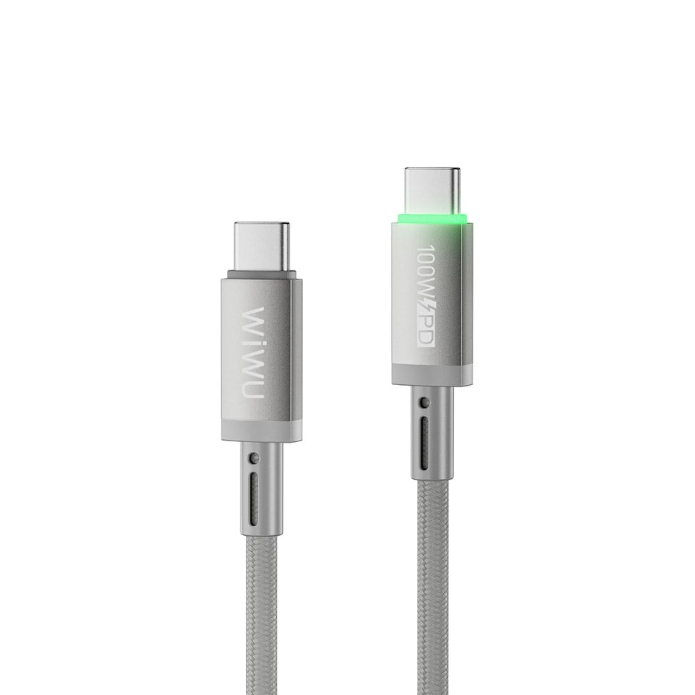 Wiwu Wi-C084 Maglink Serisi LED Göstergeli Type-C to Type-C Hızlı Şarj Özellikli Data ve Şarj Kablosu 100W 1M