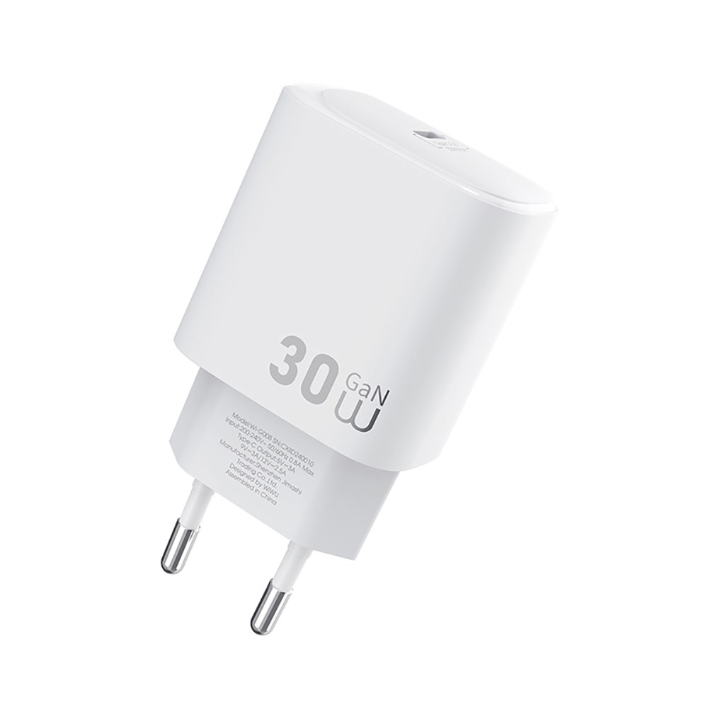 Wiwu Wi-G008 Essen Serisi GaN Tech PD Hızlı Şarj Başlığı Type-C to Type-C PD 30W Kablolu Şarj Seti