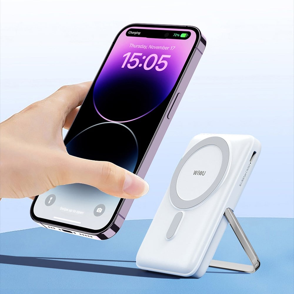 Wiwu Wi-P011 Gentleman Serisi LED Işık Göstergeli Standlı Kablosuz Powerbank 10.000mAh 15W