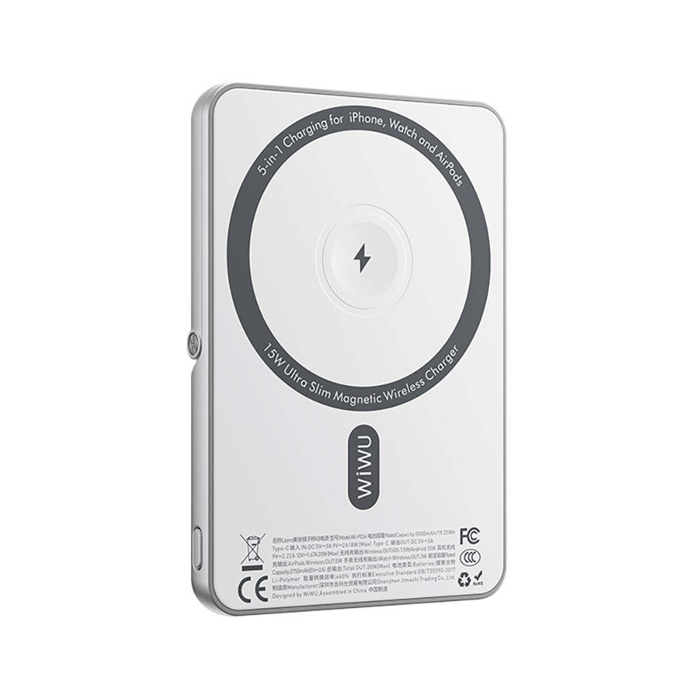 Wiwu Wi-P034 Dijital LED Göstergeli Standlı Kablosuz Powerbank 5000mAh 15W