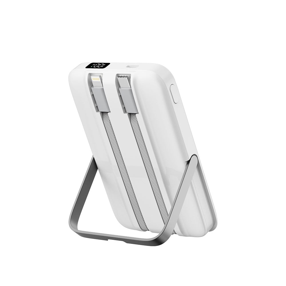 Wiwu Wi-P077 Pionner Serisi Taşınabilir Wireless Şarj ve PD 20W Hızlı Şarj Özellikli Standlı Powerbank 15W 10000mAh
