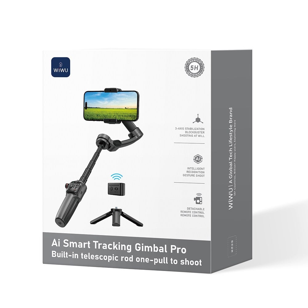 Wiwu Wi-SE016 Yapay Zeka Destekli Canlı Yayın Dolgu Işıklı Gimbal Stabilizatör