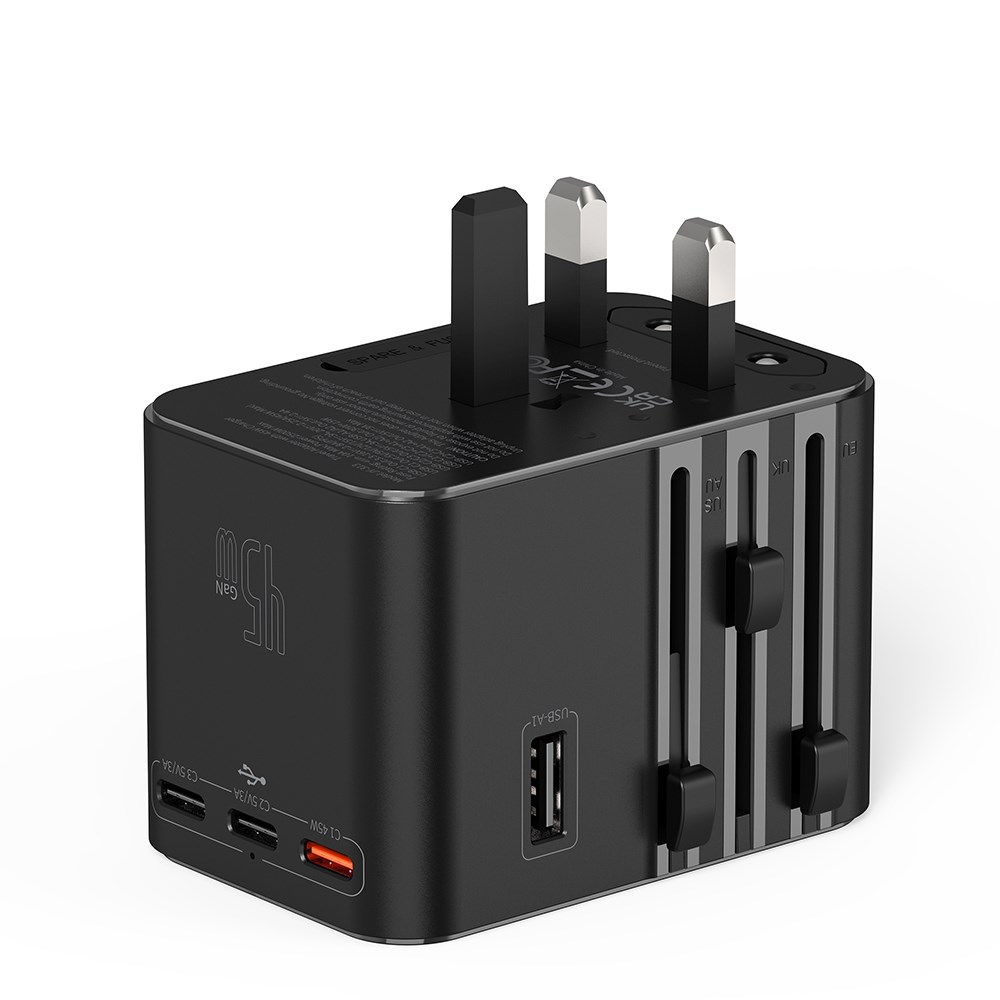 Wiwu Wi-UA006 Çoklu Universal TR/US/UK/AUS/EU Uyumlu Seyahat Şarj Adaptörü 45W
