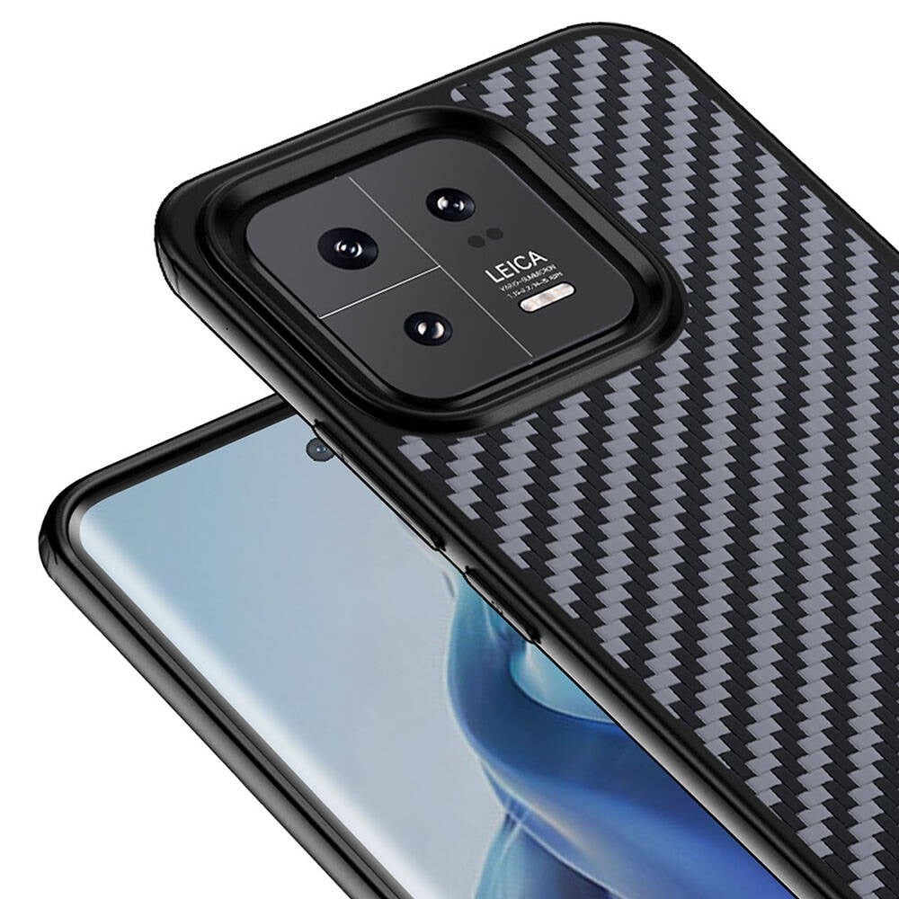 Xiaomi Mi 13 Kılıf Aramid Karbon Fiber M-safe Özellikli Wlons Radison Kapak