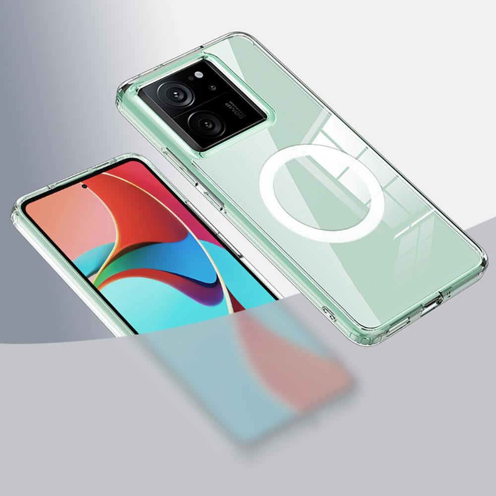 Xiaomi Mi 13T Kılıf Sert PC Arka Yüzey Wireless Şarj Özellikli Zore Flet M-safe Kapak