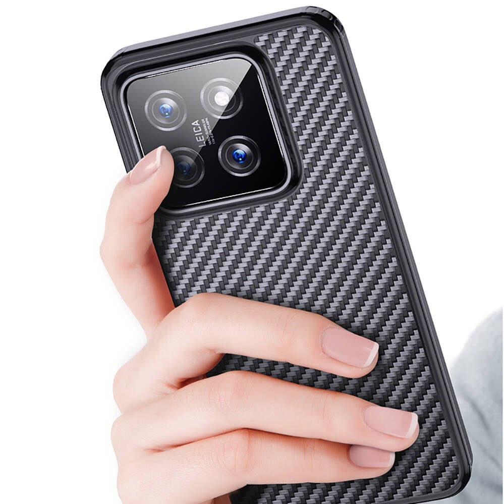 Xiaomi Mi 14 Kılıf Aramid Karbon Fiber M-safe Özellikli Wlons Radison Kapak