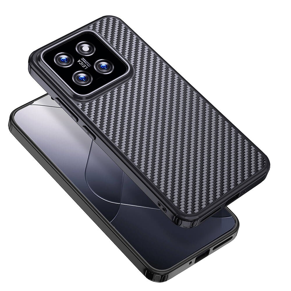 Xiaomi Mi 14 Kılıf Aramid Karbon Fiber M-safe Özellikli Wlons Radison Kapak