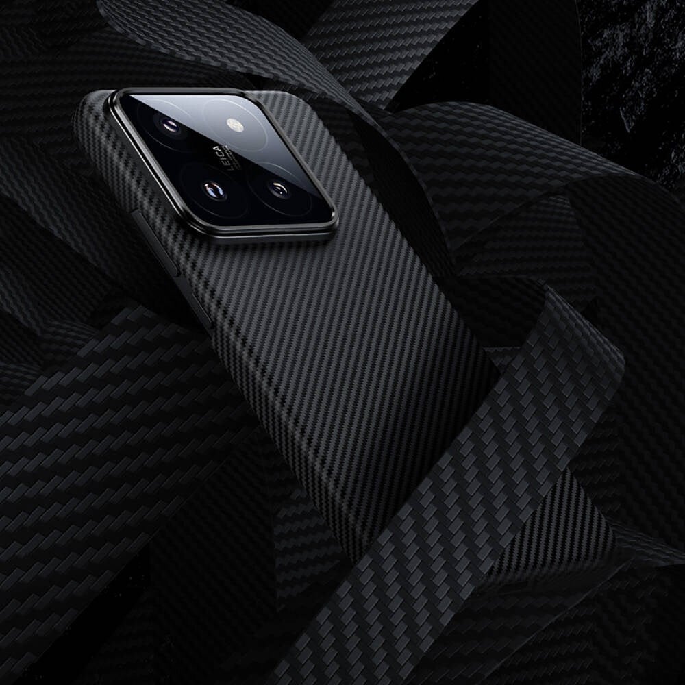 Xiaomi Mi 14 Kılıf M-safe Özellikli Karbon Fiber Benks Essential ArmorAir 600D Kevlar Kapak