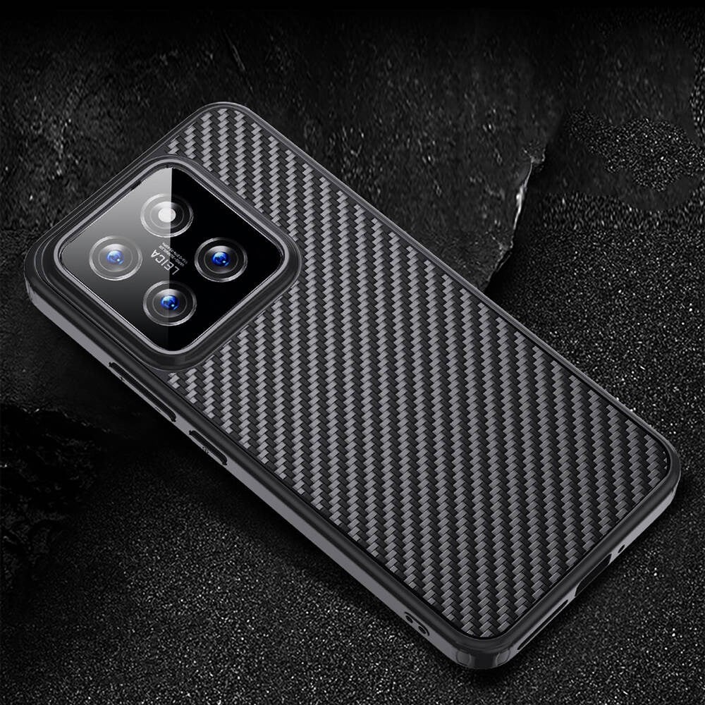 Xiaomi Mi 14 Pro Kılıf Aramid Karbon Fiber M-safe Özellikli Wlons Radison Kapak