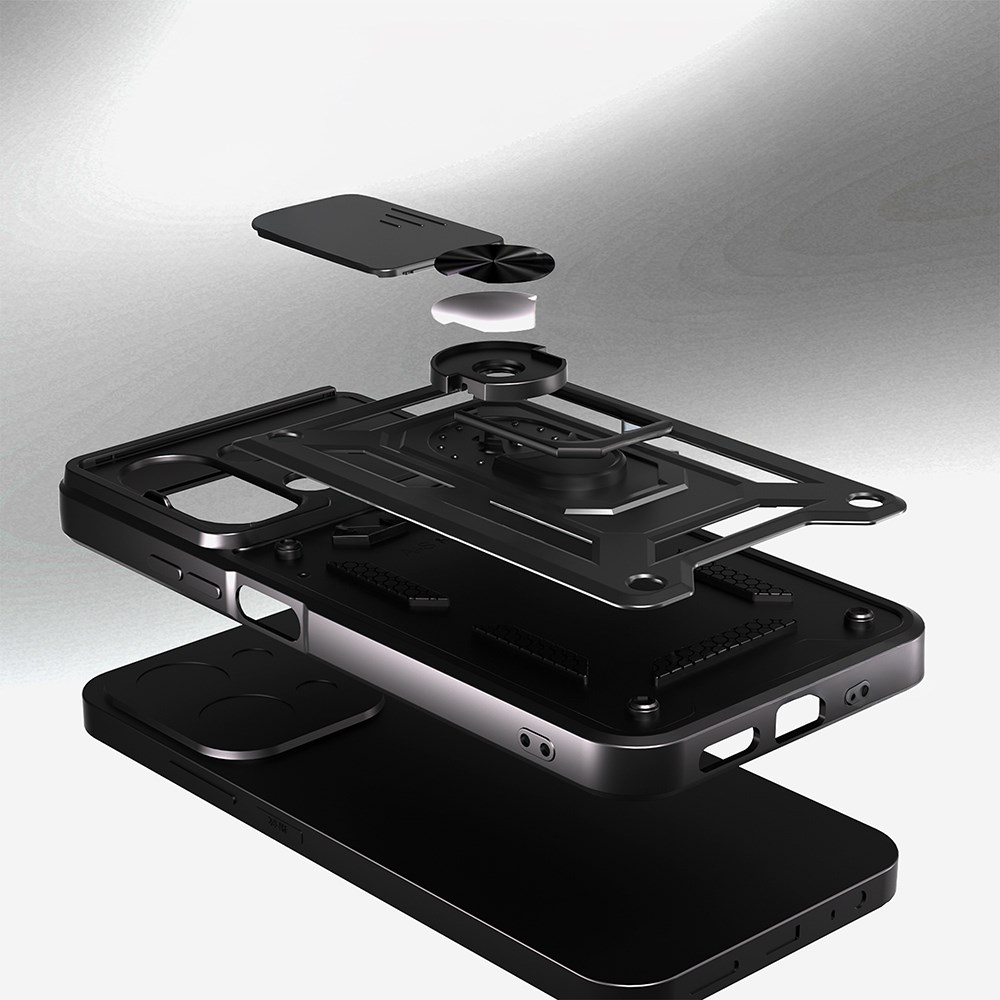 Xiaomi Redmi 15C Kılıf Magnetik Standlı Kamera Korumalı Zore Sürgülü Vega Kapak