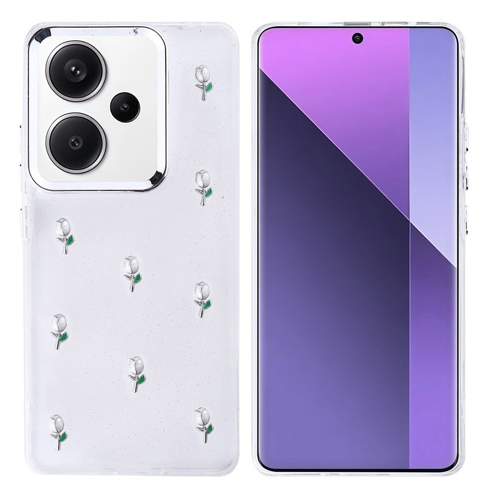 Xiaomi Redmi Note 13 Pro Plus 5G Kılıf Airbag Tasarımlı Simli Şeffaf Zore Kutup Kapak