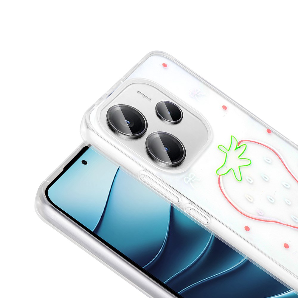 Xiaomi Redmi Note 14 4G Kılıf Şeffaf Figürlü Zore Folk Sert Kapak