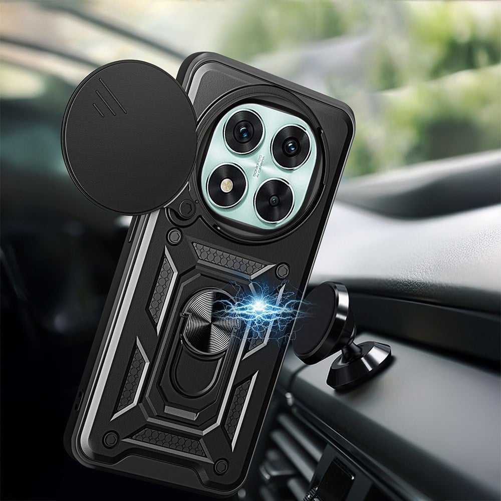 Xiaomi Redmi Note 14 Pro 5G Kılıf Magnetik Standlı Kamera Korumalı Zore Sürgülü Vega Kapak