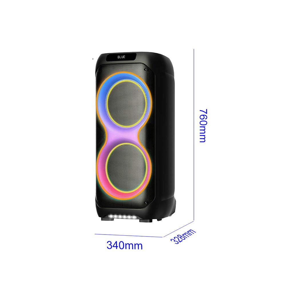 Zore LT-2131 Dijital LED Göstergeli Mikrofonlu RGB TWS Çift 8 inç Stereo Bass Kablosuz Karaoke Hoparlör