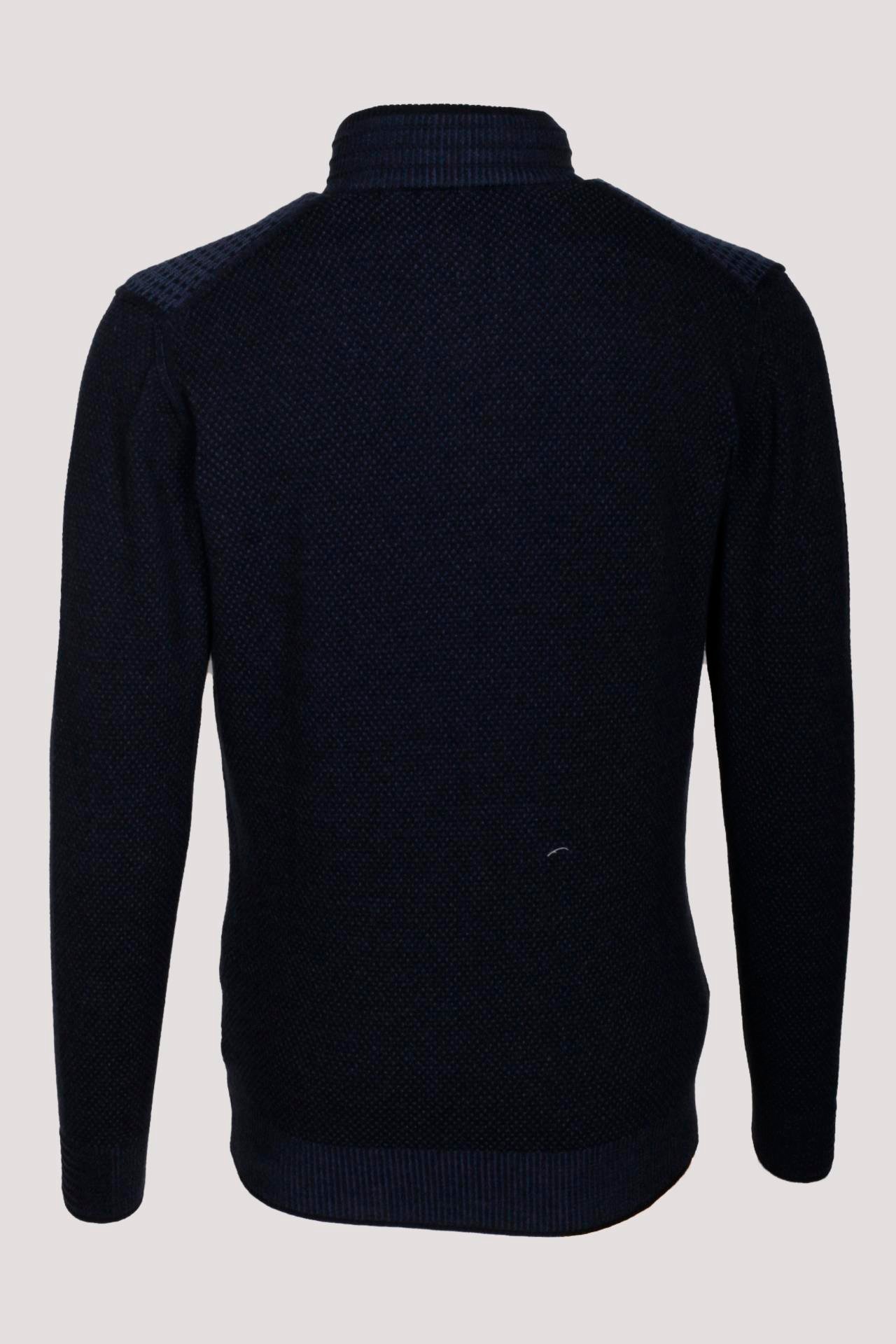  Erkek Yarım Fermuarlı Triko Lacivert Slim Fit Desenli Pamuklu Knitwear NCS JEANS 3709