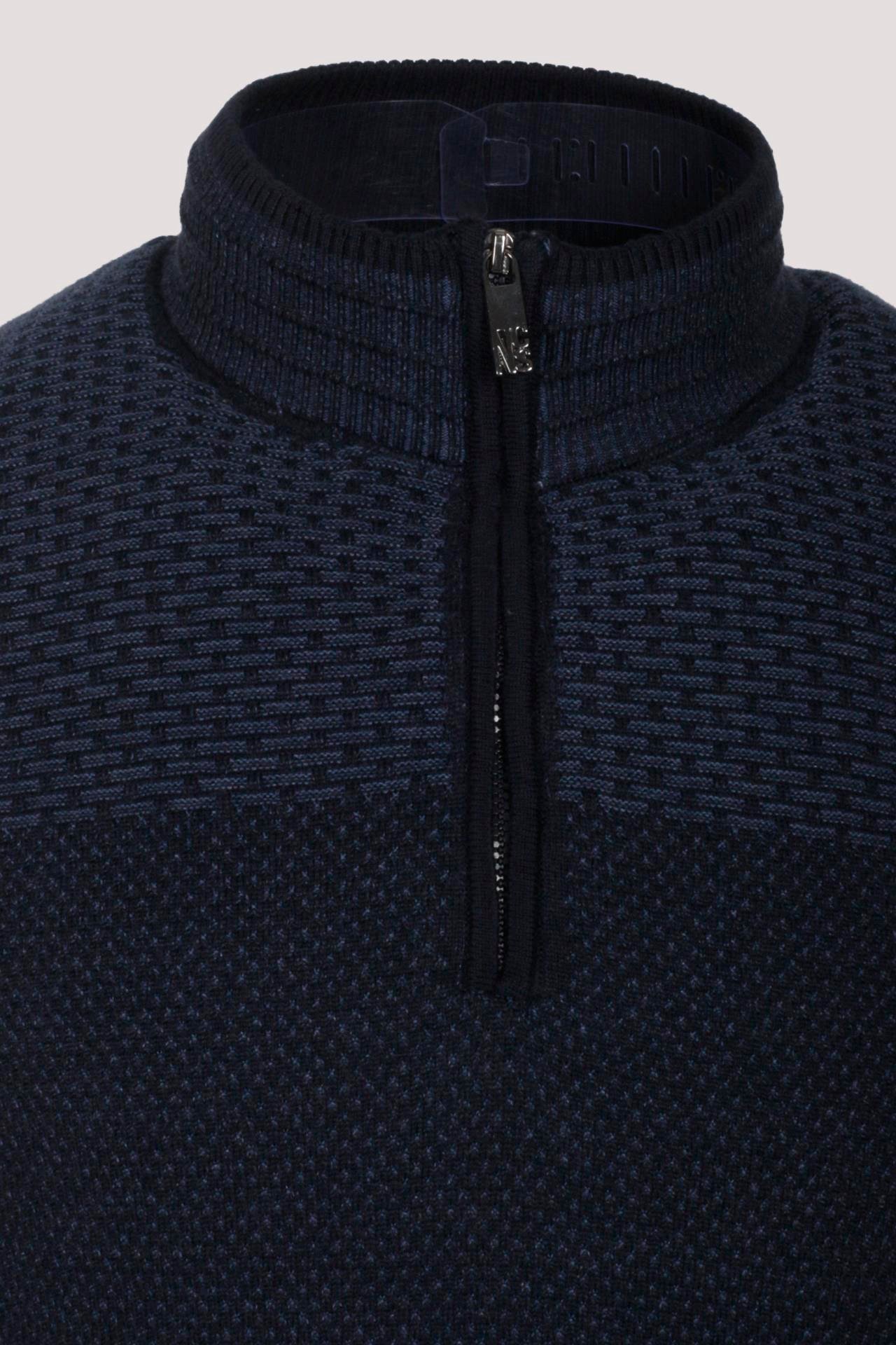  Erkek Yarım Fermuarlı Triko Lacivert Slim Fit Desenli Pamuklu Knitwear NCS JEANS 3709