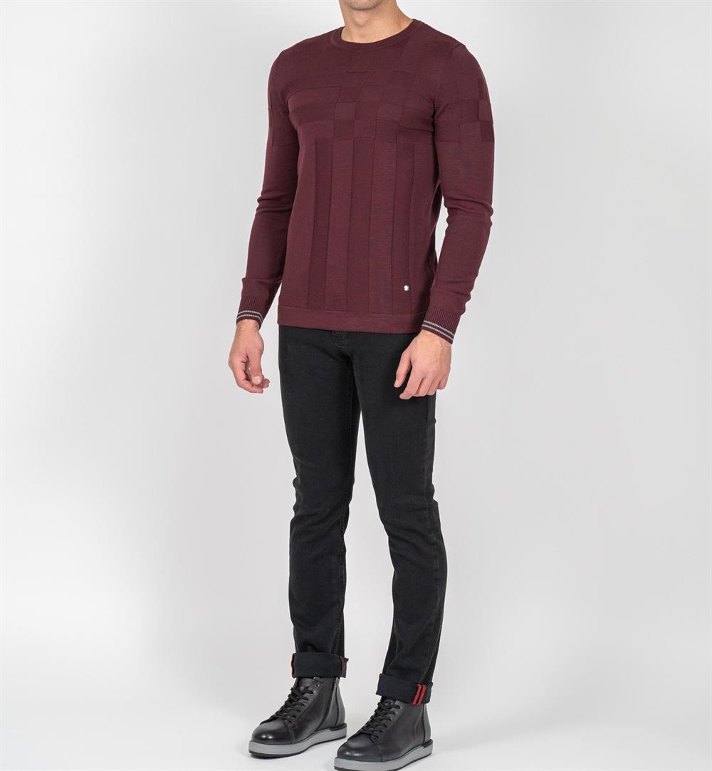  Mürdüm Erkek Triko Örgü Desenli Slim Fİt Kazak NCS JEANS 3638