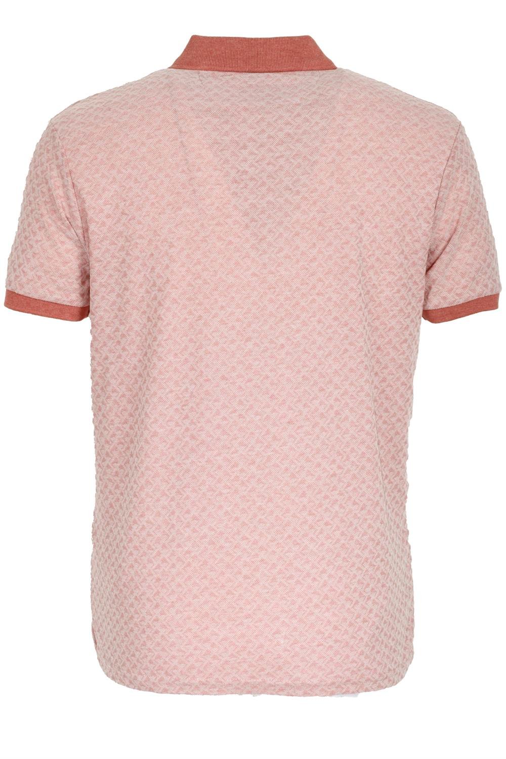 Erkek Açık Kırmızı Slim Fit Polo Yaka %100 Pamuk Dokulu Kumaş Ribanalı Kol T-Shirt NCS JEANS 1142