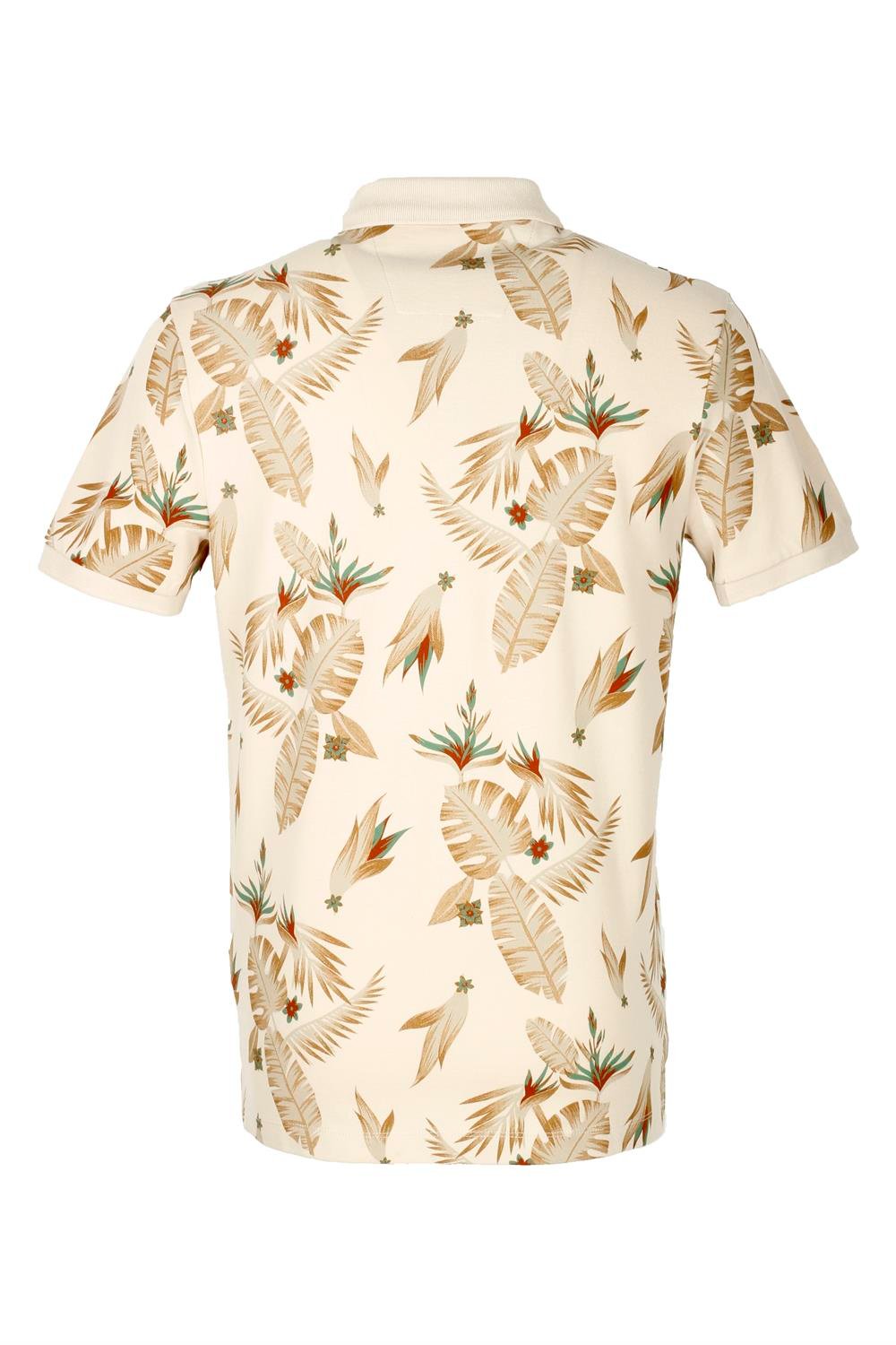 Erkek Bej Baskılı Slim Fit Dar Kesim Polo Yaka %100 Pamuk T-shirt Ncs Jeans 1178