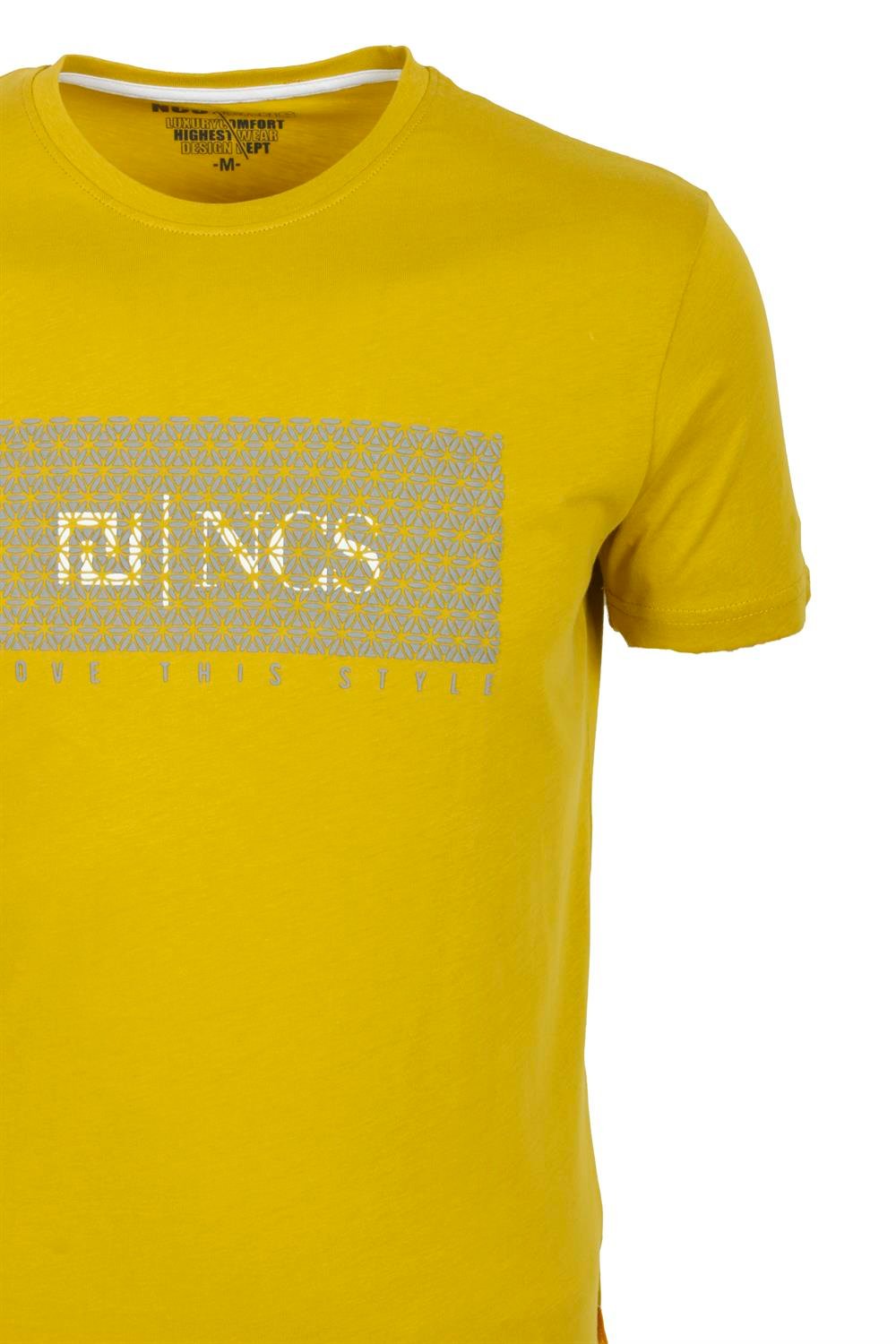 Erkek Citrone Yüksek Baskı Slim Fit Bisiklet Yaka Baskılı %100 Pamuk T-shirt Jeans 1925 