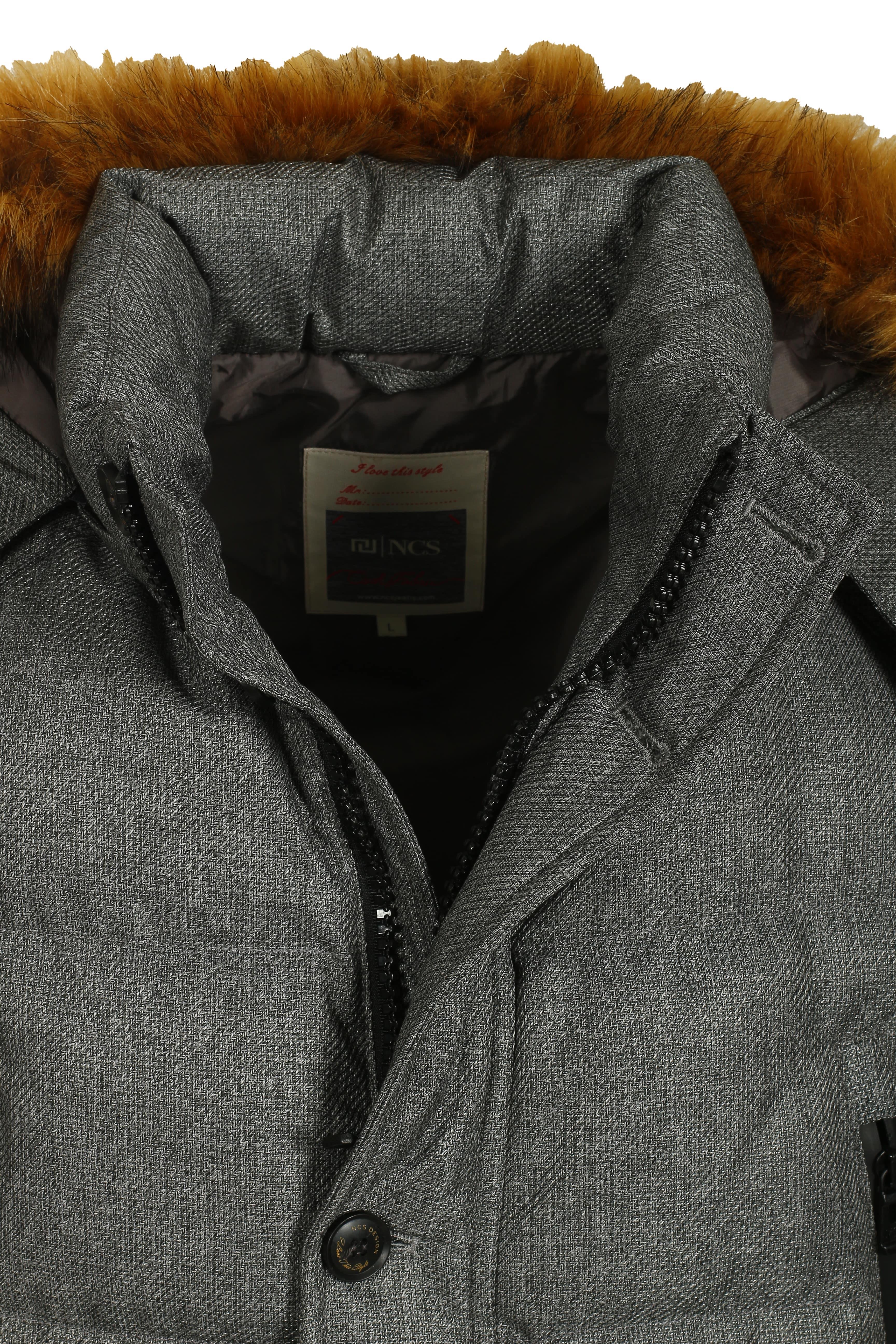 Erkek Gri Kapüşon'lu Termo Dolumlu Su ve Rüzgar İtici Slim Fit Mont NCS JEANS 4991