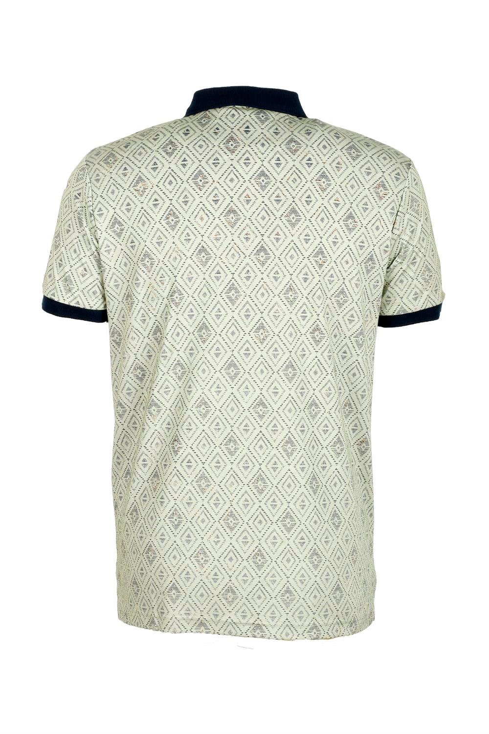 Erkek Haki Baskılı Slim Fit Dar Kesim Polo Yaka %100 Pamuk T-shirt Ncs Jeans 1989